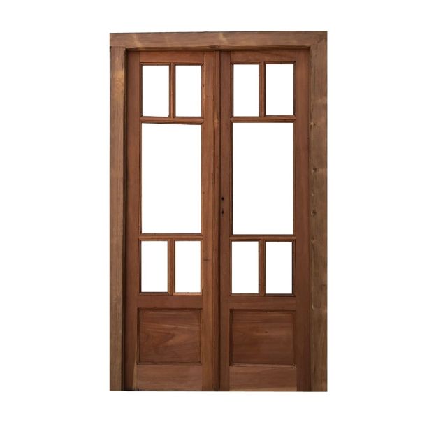 Puerta griega de madera cedro con marco