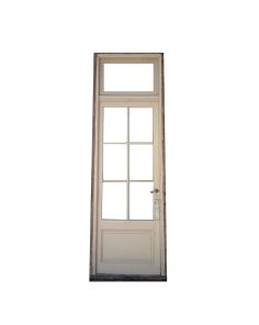 Antigua puerta de madera cedro a vidrios repartidos