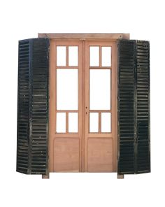 Cuatro puertas de madera cedro con celosías 