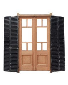 Cuatro puertas de madera cedro con celosías