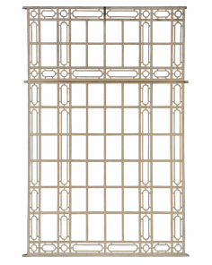 Antigua ventana mampara de hierro con marco