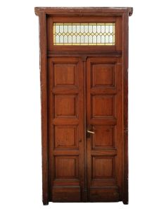 Puerta de frente de madera cedro con vitraux 