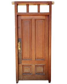 Antigua puerta de frente ciega de madera cedro