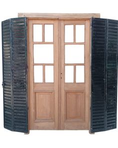 Dos puertas de madera cedro con celosías
