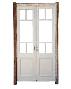 Antigua puerta cancel de madera cedro 
