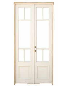 Antigua puerta griega de madera con marco