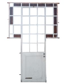 Antigua puerta avión tipo mampara de hierro
