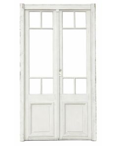Antigua puerta griega de madera con marco