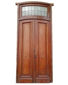 Puerta de frente de madera cedro con vitraux 