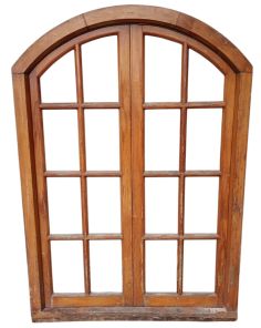 Ventana de madera cedro con vidrios biselados