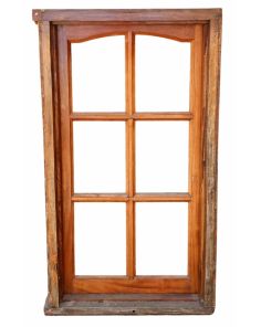 Ventana de madera cedro con vidrios biselados