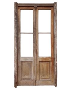 Antigua puerta de madera cedro con marco