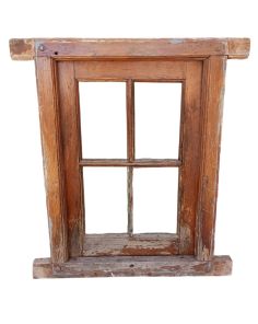 Antigua ventana de cedro a vidrios repartidos