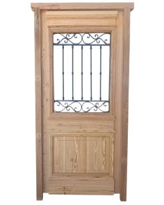 Puerta de frente en madera antigua pinotea 