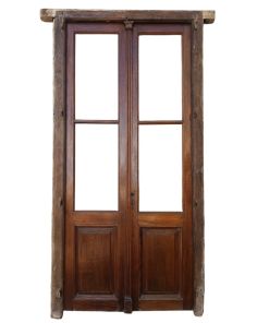 Antigua puerta de madera cedro con marco