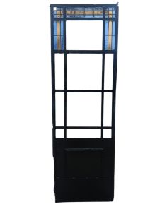 Puerta tipo mampara de hierro con vitraux