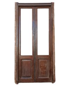 Antigua puerta de madera cedro con marco