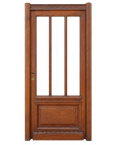 Puerta vidriada tallada de madera cedro