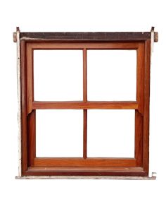 Antigua ventana guillotina de madera cedro