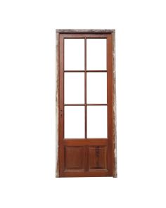 Antigua puerta de madera cedro a vidrios repartidos